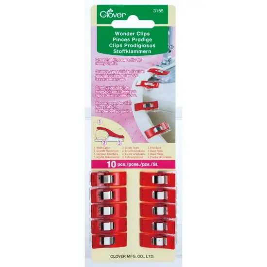 Clover Wonder Clips - Red - 10 Clips {1}