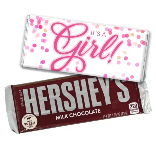 It's a Girl Baby Shower Candy Party Favors Hershey's Chocolate Bars by Just Candy {1}
