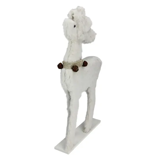 Allstate 17.5" Beige Plush Standing Reindeer Christmas Figurine with Jingle Bells {3}