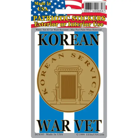 Patriotic Korean War Vet Sticker (3"x4-1/4") {1}