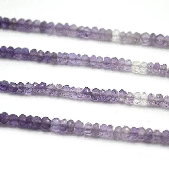 Amethyst Rondelle Beads, 12.5 Inch Gemstone Strands, Drilled Strung Nugget Beads, Faceted Round, 4mm, GemMartUSA (RLAA-70002) {5}