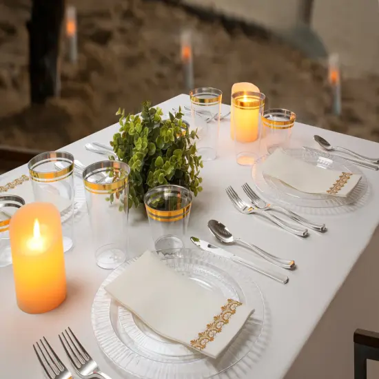 300 Pack 75 Guests - Plastic Disposable Cutlery Silverware Set (Extra Forks) {6}