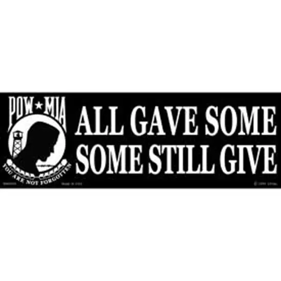 POW MIA Bring Them Home or Send Us Back Bumper Sticker 3-1/4"X9" {1}