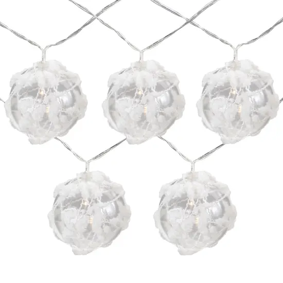 Northlight LED Snowy Ball Christmas Light Set - 4.75' Clear Wire - 10ct {3}