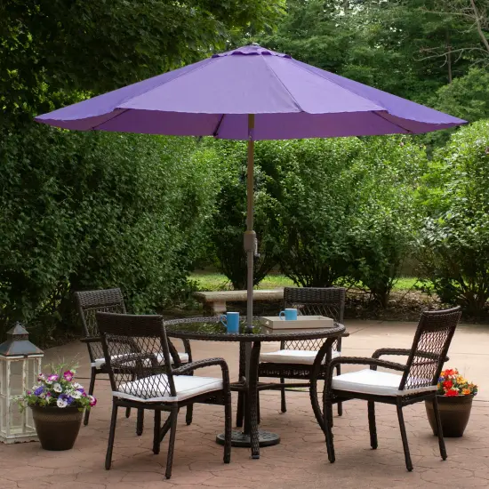 Northlight 9ft Outdoor Patio Market Umbrella with Hand Crank and Tilt - Purple {3}