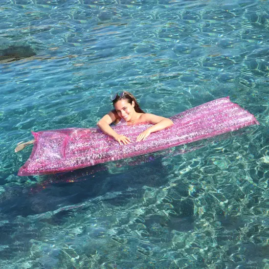 Northlight Inflatable Glitter Swimming Pool Lounge - 67" - Pink {7}