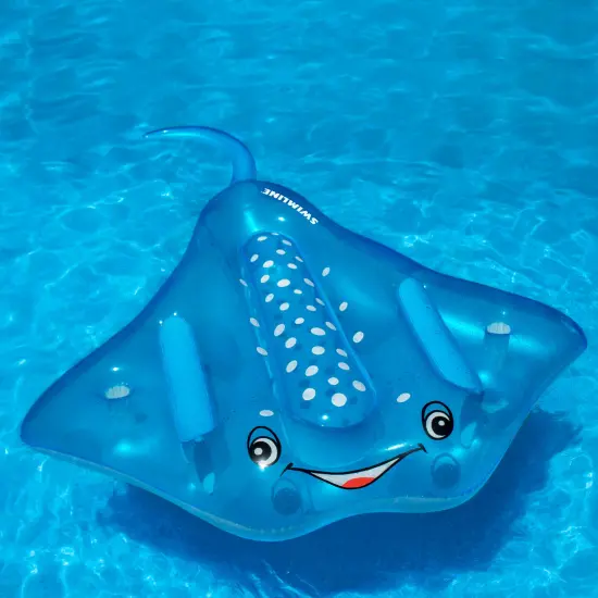 Swimline Manta Ray Ride-On Swimming Pool Inflatable Raft - 88" Blue {3}