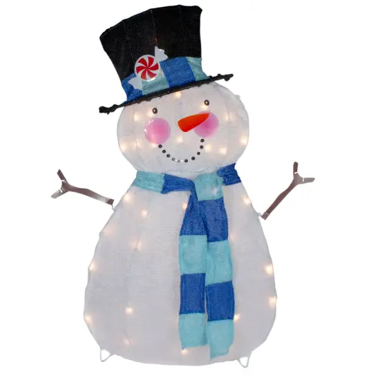 Northlight Lighted Chenille Snowman Outdoor Christmas Decoration - 32" - White Lights {1}