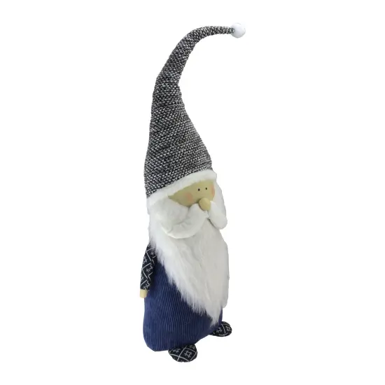 Northlight Standing Santa Gnome Figure with Mustache and Long Beard - 27.5" - Blue {3}