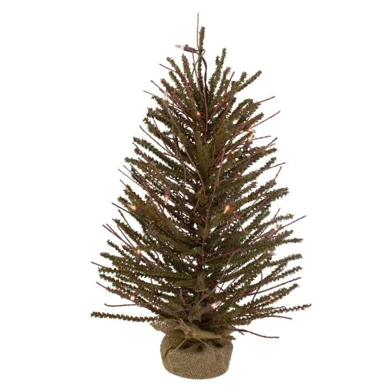 Northlight 2' Pre-Lit Medium Potted Warsaw Twig Artificial Christmas Tree - Clear Lights Green {1}
