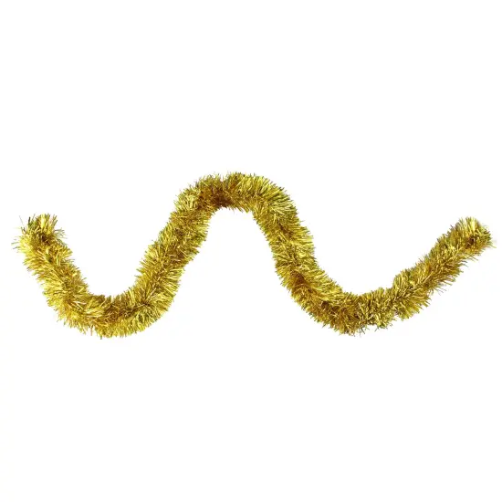Northlight Commercial Tinsel Foil Christmas Garland - 50' x 2.5" - Gold - Unlit {1}