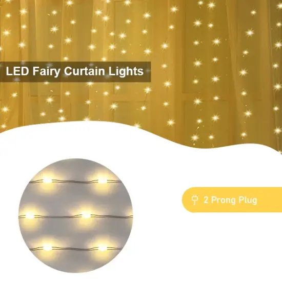 Perfect Holiday 480 LED Cluster Curtain Fairy Lights Plug in - Warm White {2}