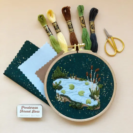 3D Lily Pad Pond - Advanced Hand Embroidery DIY Craft Kit {4}