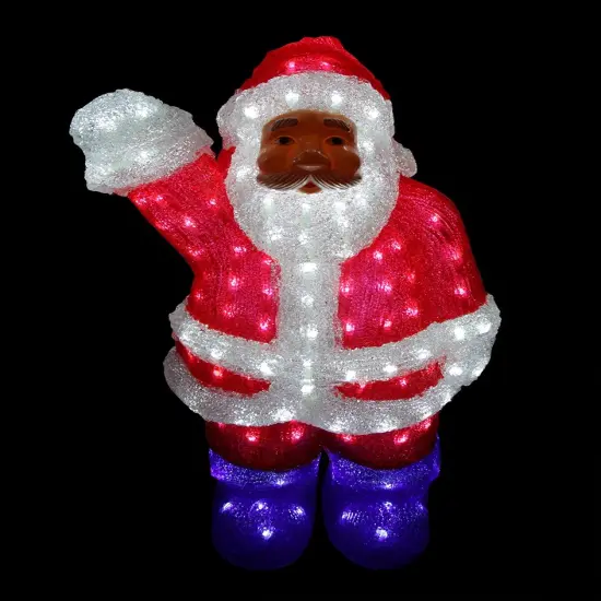 Northlight Lighted Waving Santa Claus Commercial Grade Acrylic Christmas Display Decoration - 2' Red {3}