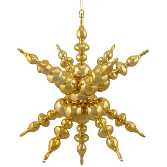 Northlight Shiny 3D Sunburst Snowflake Commercial Christmas Ornament - 24" - Gold {1}