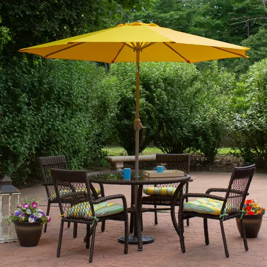 Northlight 9ft Outdoor Patio Market Umbrella with Hand Crank and Tilt, Yellow {3}