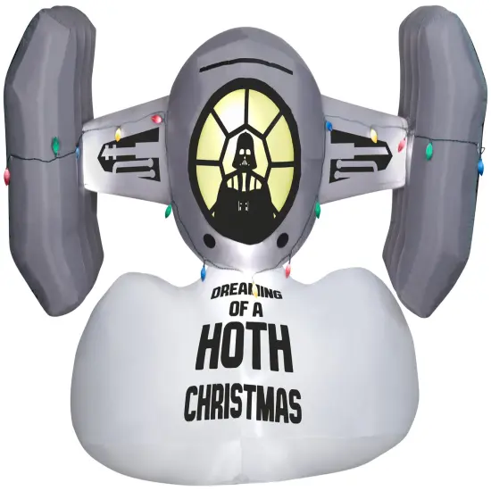 8' Gemmy Airblown Inflatable Stars Wars Christmas TIE Fighter w/ Sign Yard Decoration 883121 {1}