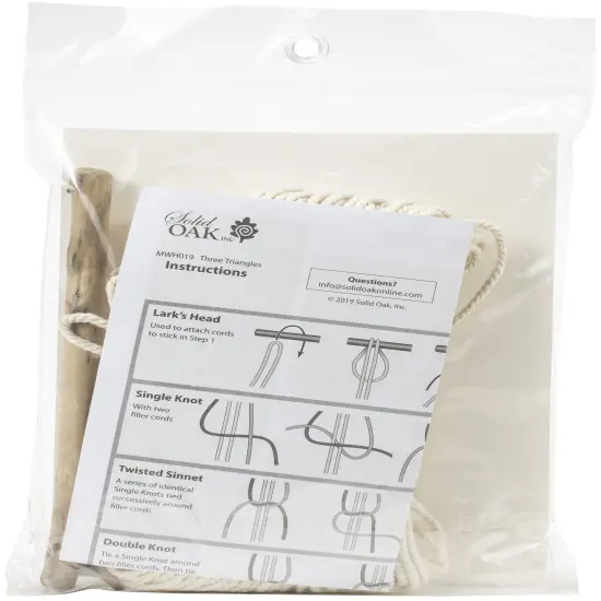 Solid Oak Macrame Wall Hanging Kit-Three Triangles {2}