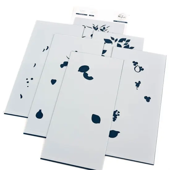 Pinkfresh Studio Stencils 4"X9" 6/Pkg-Fruitalicious Layering {1}