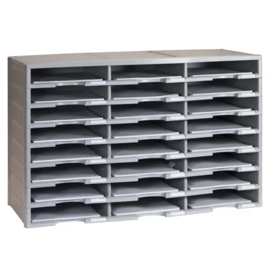 Storex 24-Compartment Literature Organizer, Gray (Drop Ship Approved Packing) (replaces 61610U01C) {1}