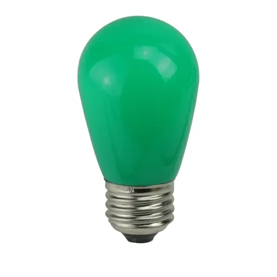 Northlight Opaque LED S14 Edison Style Christmas Replacement Bulbs - Green - Pack of 25 {1}