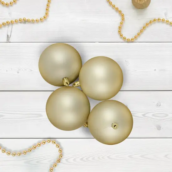 Northlight Matte Shatterproof Christmas Ball Ornaments 3.25" (80mm) - Champagne Gold - 32ct {3}