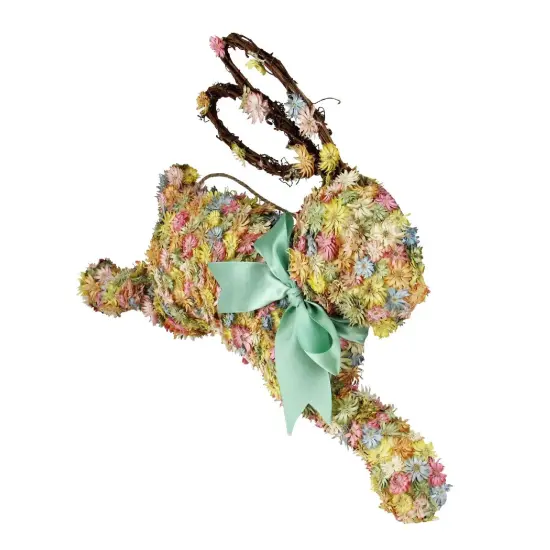 Raz 18.5" Running Pastel Floral Bunny Rabbit Spring Door Hanger Brown {3}