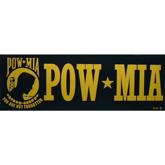 POW MIA Bumper Sticker 3-1/4"X9" {1}