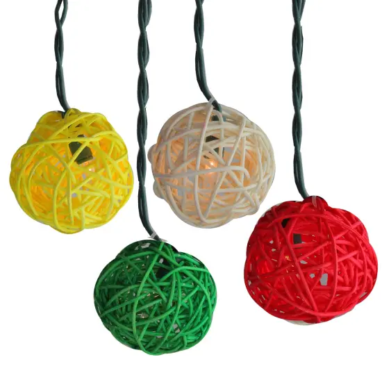 PENN Ball Christmas Lights - Multi-Colored - 3' White Wire - Clear Lights - 10ct {1}