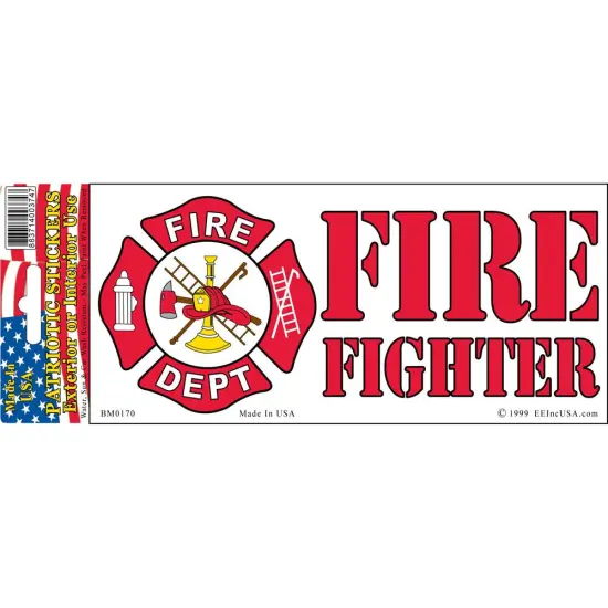 Fire Department Bumper Sticker 3"X6-1/2" {1}