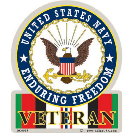 DC0015 US Navy Veteran Operation Enduring Freedom Badge Sticker (3.5''x4.125'') {1}