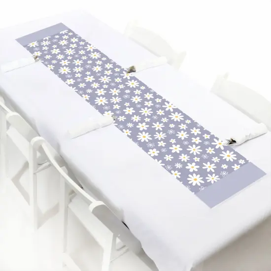 Big Dot of Happiness Purple Daisy Flowers - Petite Floral Party Paper Table Runner - 12 x 60 inches {1}