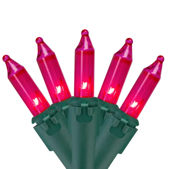 Northlight Mini Incandescent Christmas Lights - Pink - 7' Green Wire - 35ct {1}