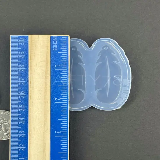 Feather Pluma Dangle Earring Silicone Mold Small 1.78in(C9) {3}