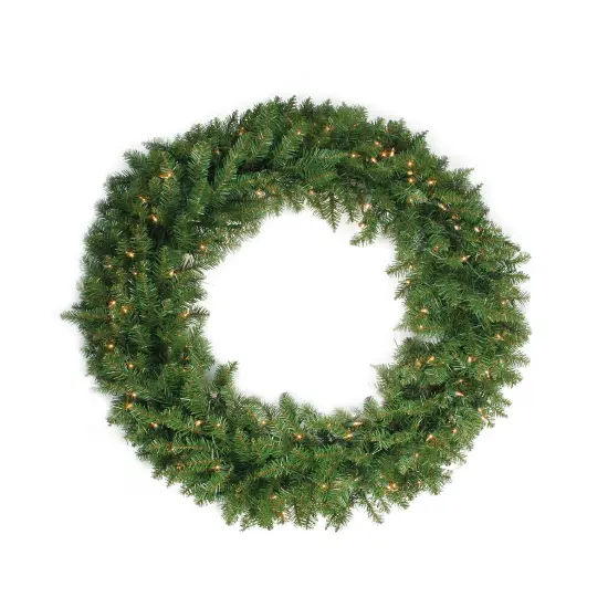 Northlight Pre-Lit Artificial Northern Pine Christmas Wreath - Clear Lights - 24" Green {1}