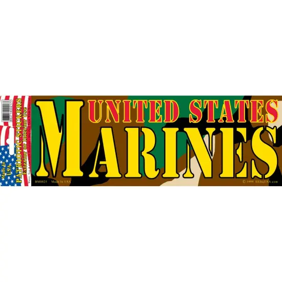 United States Marines Camouflage Bumper Sticker 3-1/4"X9" {1}