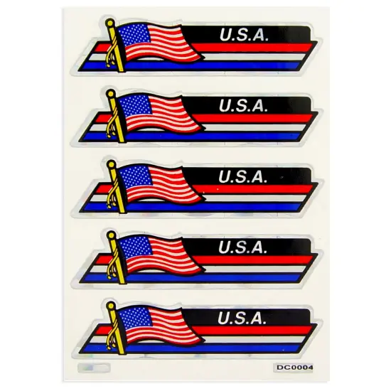 American Flag USA Stickers 5Pcs 2-3/4"X4" {1}