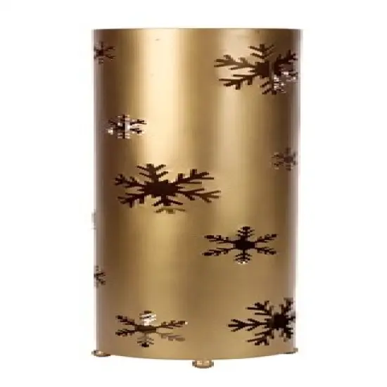 Melrose 24" Elegant Winter Golden Bronze Christmas Snowflake Standing Floor Candle Holder {1}