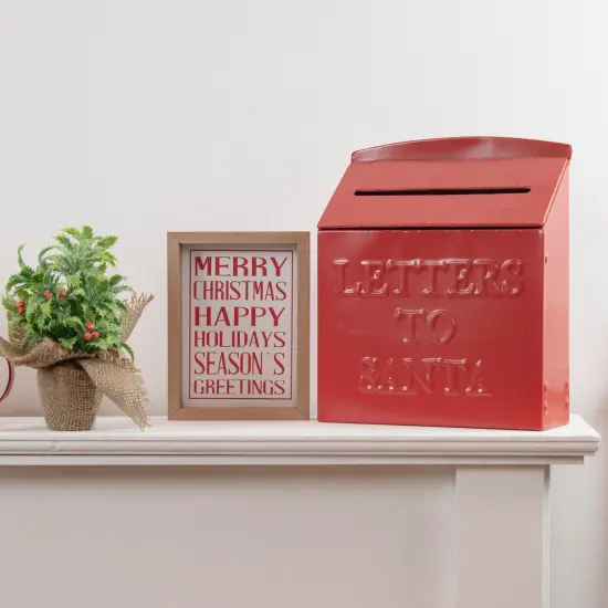 Northlight Holiday Slogans Wooden Christmas Plaques - 8" - Red and White - Set of 2 {3}