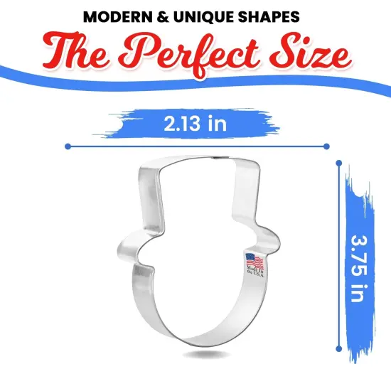 Snowman Face With Hat Cookie Cutter 3.75 in B1583, CookieCutter.com, Tin Plated Steel, Handmade in the USA {4}