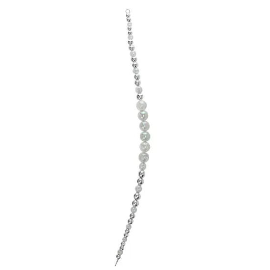 Allstate 16" Clear and SilverBeaded Circle Decorative Smooth Christmas Icicle Ornament {1}