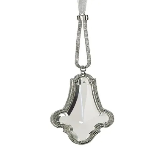 Allstate 8" Silver and Clear Crystal Pendant Christmas Ornament {1}