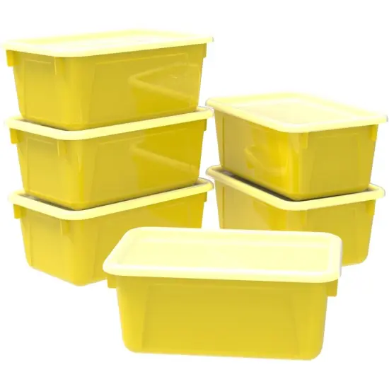 Small Cubby Bin, with Cover, Classroom Yellow (Case of 5) {1}