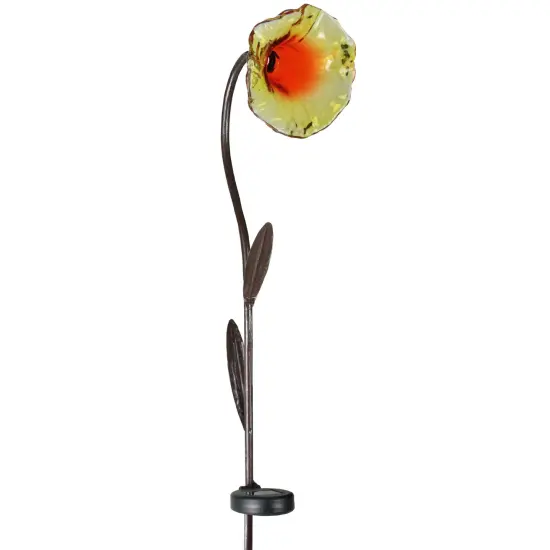 Gerson 45.25" Transparent Orange Lighted Lily Solar Powered Outdoor Lawn Stake {3}