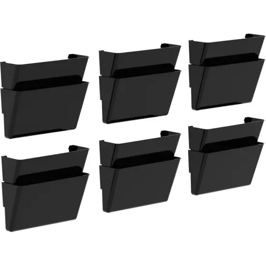 Storex Recycled Wall Files, Legal, Set of 2, Black (Case of 6 sets) {1}