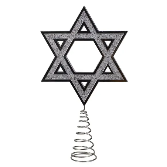 Kurt Adler 9.5" Silver Star of David Hanukkah Holiday Tree Topper {1}