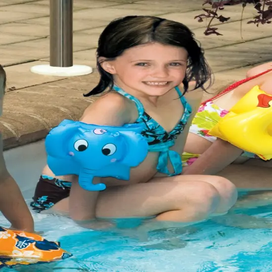Swim Central Set of 2 Inflatable Blue Elephant Animal Fun Swimming Pool Arm Floats For Kids, 7.5-Inch {1}