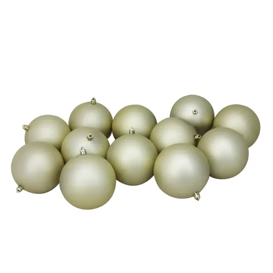 Northlight Shatterproof Matte Christmas Ball Ornaments - 4" - Champagne Gold - 12ct {1}