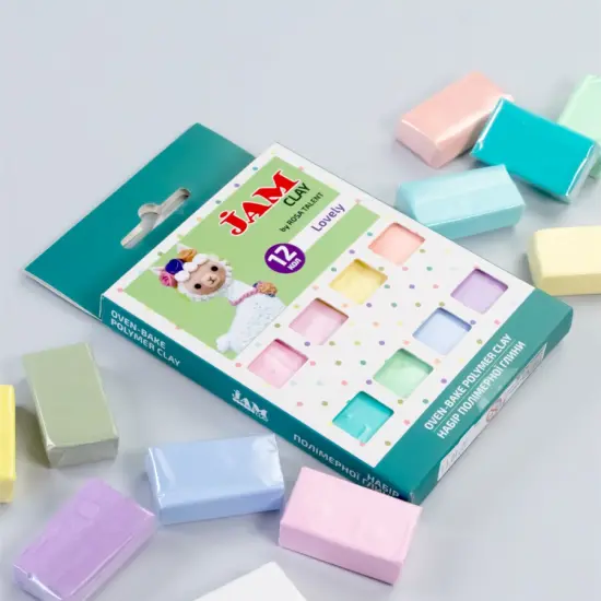 Polimer clay, set "Lovely", 12x20g, Jam Clay, ROSA TALENT {2}