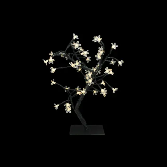 Northlight LED Lighted Japanese Sakura Blossom Flower Tree - 18" - Warm White Lights Black {3}
